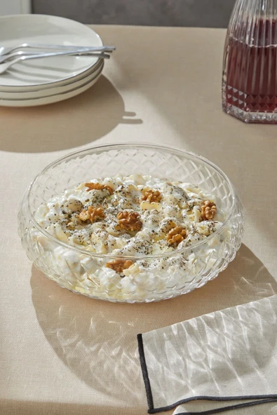 Selen Concept Kafes Model El Yapımı Büyük Boy Cam Salata Kasesi ürün görseli 1