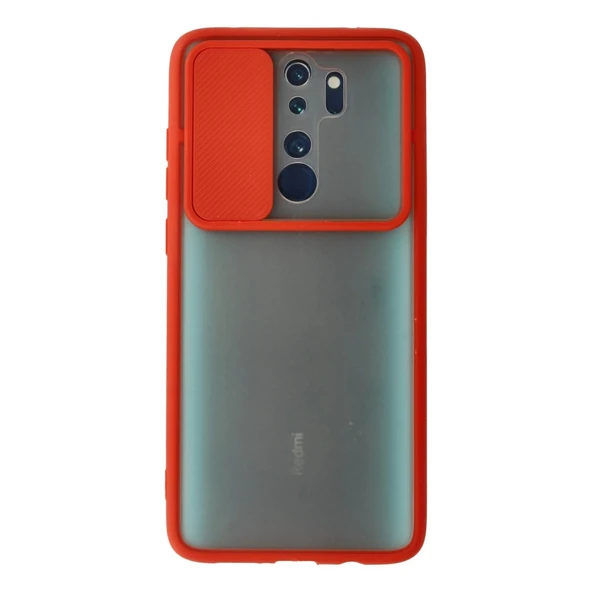 Xiaomi Redmi Note 8 Pro Kılıf Palm Buzlu Kamera Sürgülü Silikon - Kırmızı ürün görseli 1