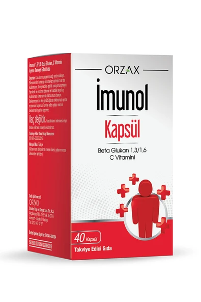 Beta Glukan 1,3/1,6 Ve C Vitamini Içeren Imunol 40 Kapsül ürün görseli 1