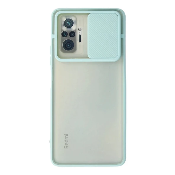 Xiaomi Redmi Note 10 Pro Kılıf Palm Buzlu Kamera Sürgülü Silikon - Turkuaz ürün görseli 1