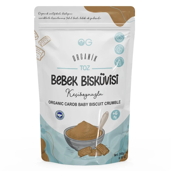 OG NATURAL ORGANİK TOZ  KEÇİBOYNUZLU BEBEK BİSKÜVİSİ 240 G. +6 AY ürün görseli 1