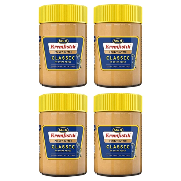 Gold Fıstık Ezmesi Classic Şekersiz 340 gr x 4 Adet ürün görseli 1