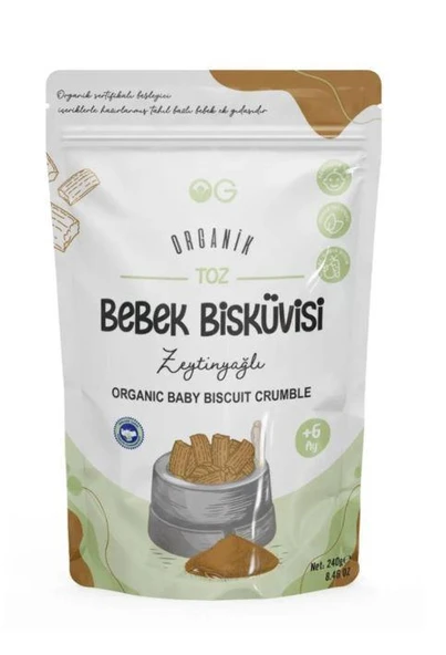 OG NATURAL ORGANİK TOZ ZEYTİNYAĞLI  BEBEK BİSKÜVİSİ 240 G. +6 AY ürün görseli 1