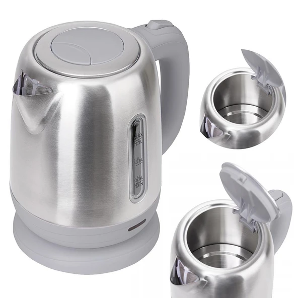 Crown CRW-7211 1800W 1.8 Litre Lüks Çelik Su Isıtıcı Kettle İnox ürün görseli 1