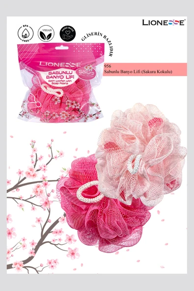 Sabunlu Banyo Lifi 956 – Sakura Çiçeği Kokulu, Seyahat Boy, BPA Free, Yumuşak Doku ürün görseli 1