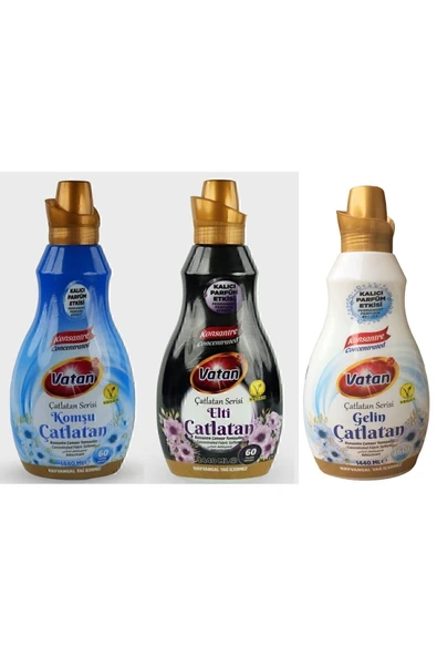 KONSANTRE ÇAMAŞIR YUMUŞATICI KOMŞU- ELTİ - GELİN ÇATLATAN 1440 ML X 3 LÜ SET ürün görseli 1