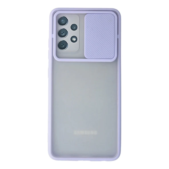 Samsung Galaxy A72 Kılıf Palm Buzlu Kamera Sürgülü Silikon - Lila ürün görseli 1
