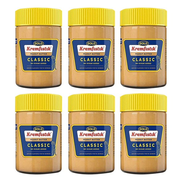 Gold Fıstık Ezmesi Classic Şekersiz 340 gr x 6 Adet ürün görseli 1