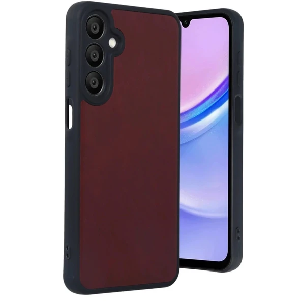 Samsung Galaxy A55 5g Kılıf Aras Deri Kapak - Bordo ürün görseli 1