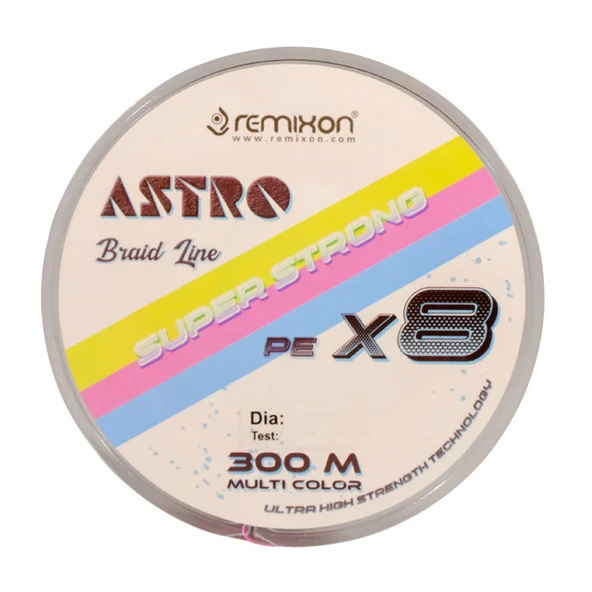 Remixon Astro 8X 300m Multi Color İp Misina  0.20 mm /  26lb-11.8 kg ürün görseli 1