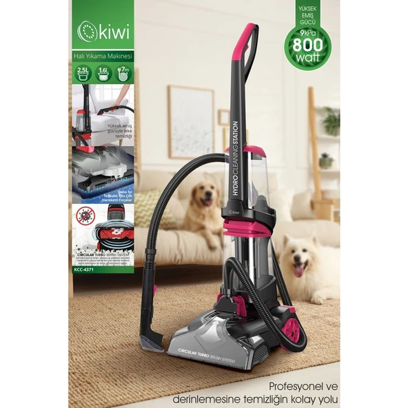 Kiwi KCC-4371 PRO Bağlanabilir Koltuk Temizleme Başlıklı Dikey Halı Yıkama Leke Çıkartma Makinesi  ürün görseli 1