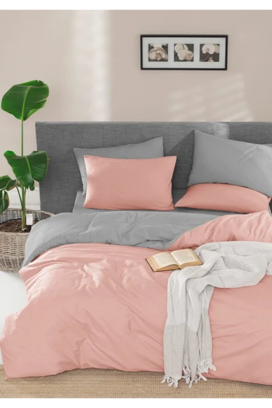 Sheri Home Basic Exotic Somon Çift Kişilik Nevresim Seti 200x220 Cm Somon Tyc007823067812023777 ürün görseli 1