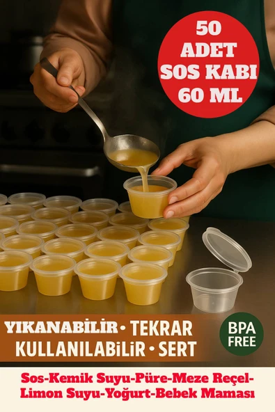 50'li Pkt 60 ml Şeffaf Sosluk ürün görseli 1