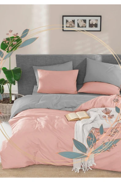 Sheri Home Basic Exotic Somon Çift Kişilik Nevresim Takımı 200x220 Cm Somon Tyc007823067812023777 ürün görseli 1