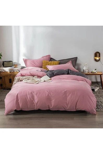 Sheri Home Simena Gül Kurusu Kolay Ütülenebilir Çift Taraflı Çift Kişilik Nevresim Takımı 200x220 %100 Pamuk ürün görseli 1