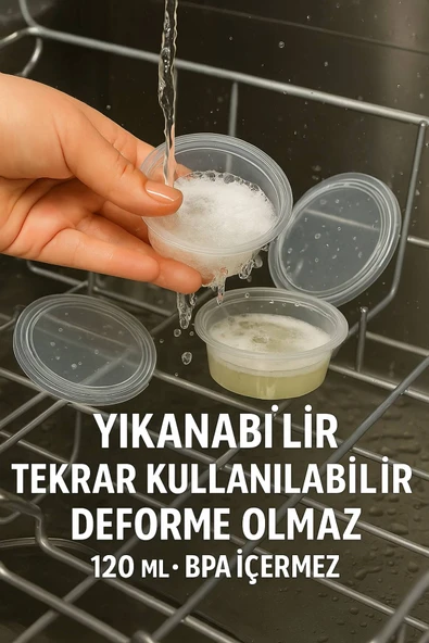 50'li Pkt 120 ml Şeffaf Sosluk - Resim 7