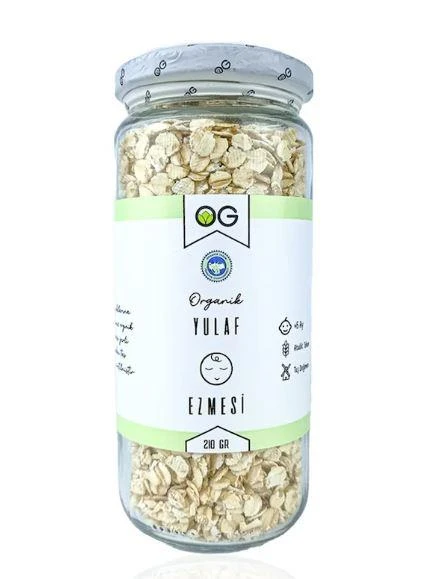 OG NATURAL ORGANİK YULAF EZMESİ CAM KAVANOZ 210 GRAM ürün görseli 1