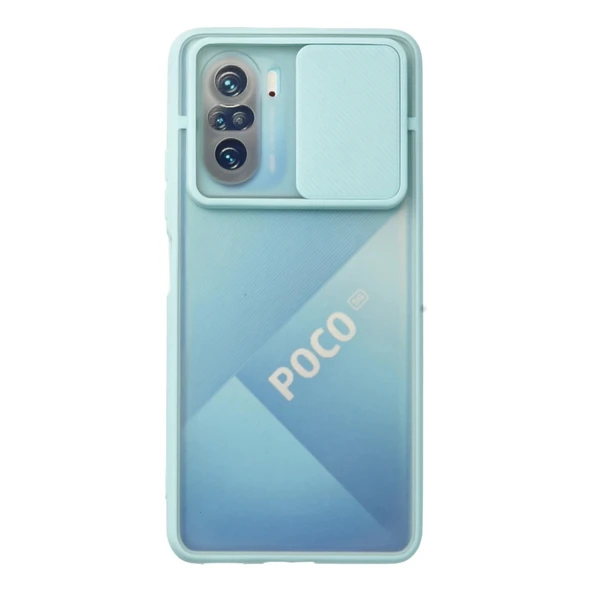 Xiaomi Poco F3 Kılıf Palm Buzlu Kamera Sürgülü Silikon - Turkuaz ürün görseli 1