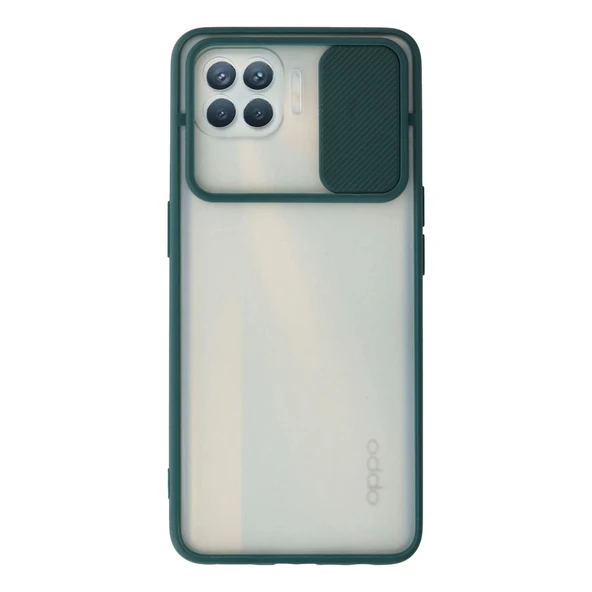 Oppo Reno 4 Lite Kılıf Palm Buzlu Kamera Sürgülü Silikon - Yeşil ürün görseli 1