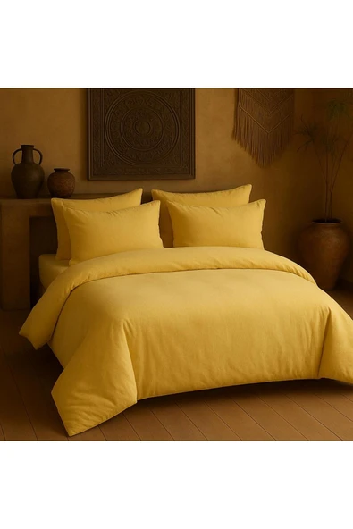 Sheri Home Taş Pamuklu Çift Kişilik Nevresim Takımı 4 Yastık >Kılıfıtr888736636557721 ürün görseli 1