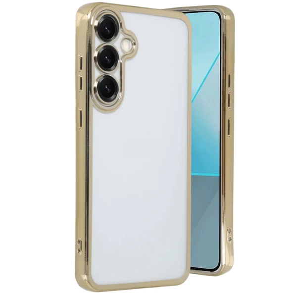 Samsung Galaxy S25 Kılıf Razer Lensli Silikon - Gold ürün görseli 1