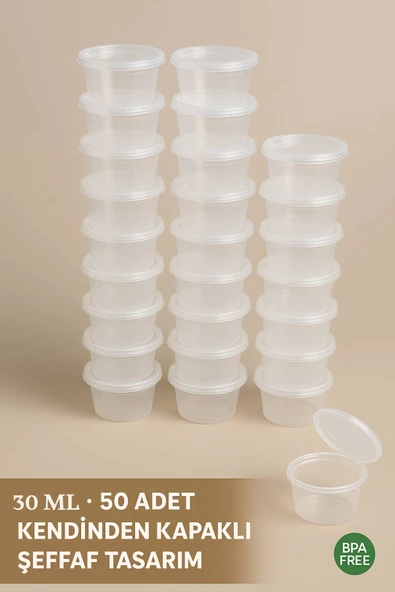 50'li Pkt 30 ml Şeffaf Sosluk - Resim 6