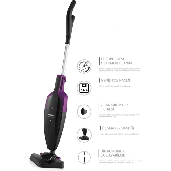 Arzum AR4075 Pronto Lux 2'si 1 Arada 800 W Dikey Süpürge ürün görseli 1