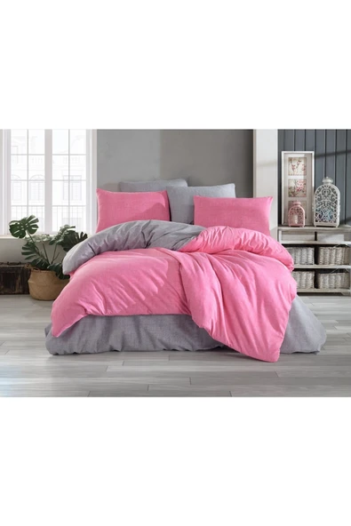 Sheri Home Tekstil Yeni Desenler Vintage Ranforce Çift Kişilik Nevresim Takımı One Size Happy Blue Ca90422 ürün görseli 1