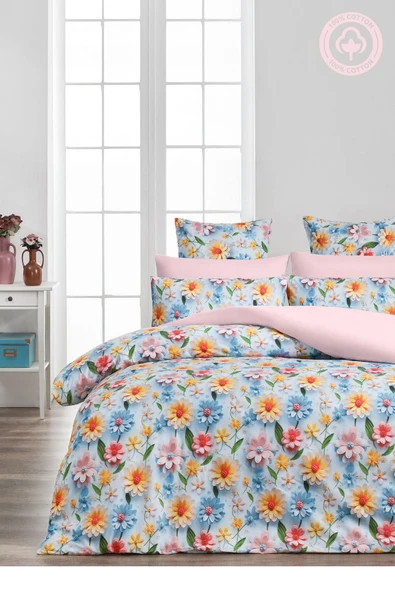 Sheri Home Tekstil Yeni Çarşaflı Çift Kişilik Nevresim Takımı 3d Baskı Kumaş | Maviflowers88 ürün görseli 1
