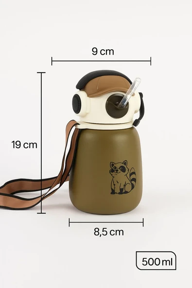 Coolpet Şapkalı Çelik Termos 500 ML - Pembe - Resim 3