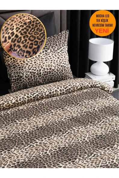 Sheri Home Tekstil Mocha Leo Tek Kişilik Nevresim Takımı 889221969488 ürün görseli 1