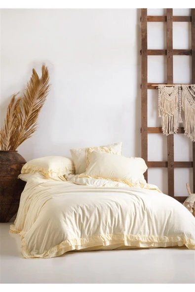 Sheri Home Tekstil Ephesus Vintage Çift Kişilik Nevresim Takımı %100 Pamuk Stonewashed Kusursuz Yumuşaklık-lemonade ürün görseli 1
