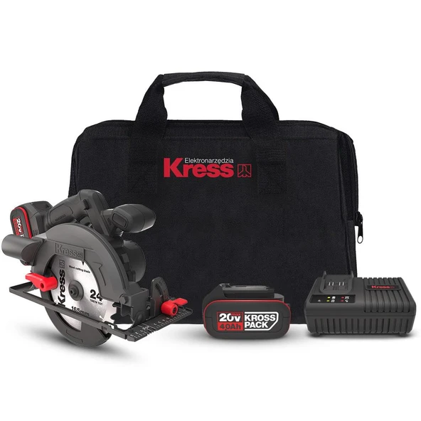 Kress KUE12.1 20Volt 4.0Ah. Li-ion 165MM Çift Akülü Kömürsüz Profesyonel Daire Testere ürün görseli 1