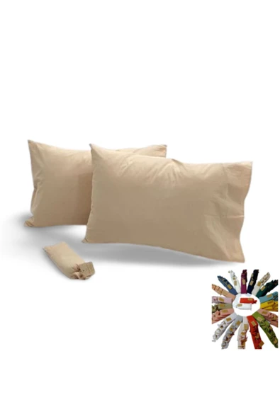 Sheri Home Tekstil 100% Pamuk Çift Iğne 2’li Yastık Kılıfı Stonewashed Kumaş ürün görseli 1