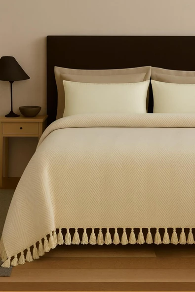 Sheri Home Tekstil Mathilda Çift Kişilik Pike 195x230 Cm %100 PamukTY8865655 ürün görseli 1