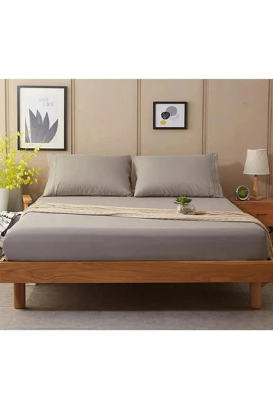 Sheri Home Tekstil Lastikli Pamuk Penye Çarşaf Gri 180 X 200 Kingsize Grii01453881188 ürün görseli 1
