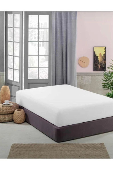 Sheri Home Düz Pamuklu Ütülenebilir Bambu Kumaş Penye Lastikli Çarşaf Betsey001453 ürün görseli 1