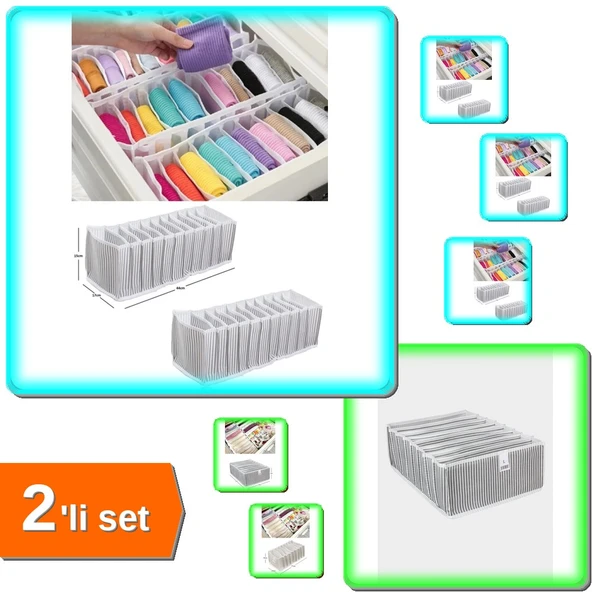 8 Gözlü Akordiyon Düzenleyici + 10 Gözlü Çekmece Organizer - Hızlı Erişim ABC456 ürün görseli 1