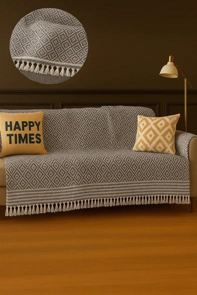 Sheri Home Sultan Koltuk Örtüsü Kaymaz Kumaş Özelliği 180 X 200 Cm AntrasitPiKE888219694 ürün görseli 1