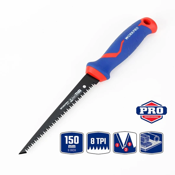 WORKPRO WP215017 150mm Hızlı Kesim Profesyonel BI-METAL Alçıpan Testeresi ürün görseli 1