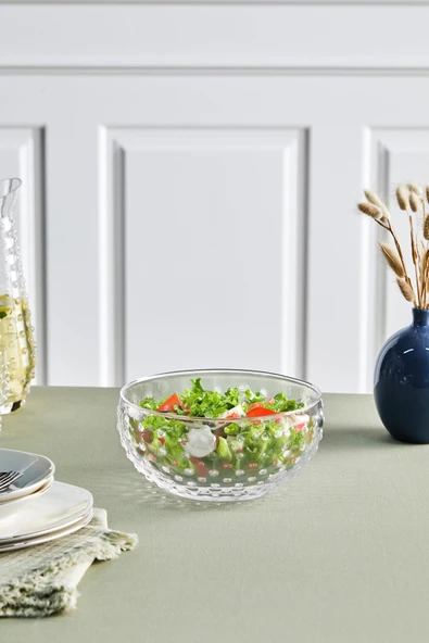 Selen Concept Küçük Boy Bubble Model El Yapımı Cam Çerezlik Meyve Sunum ve Salata Kasesi ürün görseli 1