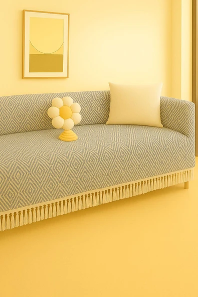 Sheri Home Diamond Koltuk Örtüsü Kaymaz Kumaş Özelliği | Berlina Serisi Koltuk Şalı 180 X 200 Cm PiKE8882199 ürün görseli 1