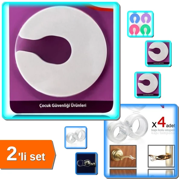 Kapı Durdurucu Sünger Stoper 1 Adet + Kapı Kolu Stoperi Kapı Tamponu 4 Adet - 2li Set X0P9W3 ürün görseli 1