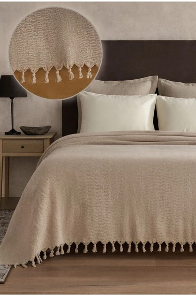 Sheri Home Tekstil Mathilda Çift Kişilik Pike 195x230 Cm %100 PamukTY8865655 ürün görseli 1