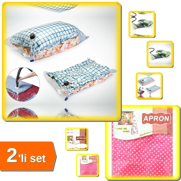 Vakumlu Hurç 98x68 Cm + Mutfak Önlüğü Akıllı - Düzenleme - Mutfak Koruma - 2’li Set J1ZB8R ürün görseli 1
