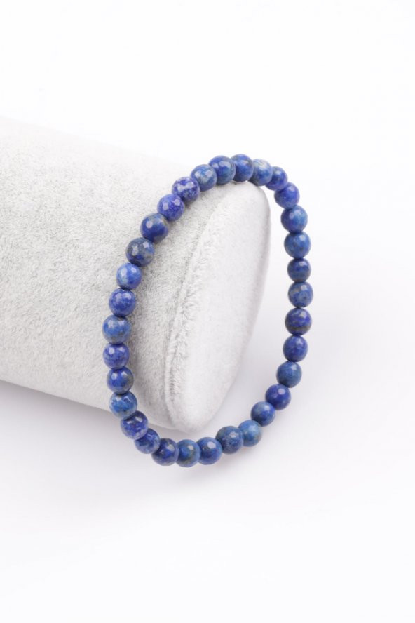 Lapis Lazuli Doğal Taş Bileklik 6 mm Fasetli Küre Kesim ürün görseli 1