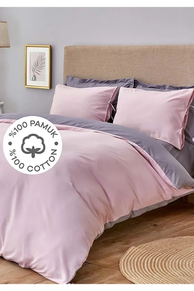 Sheri Home Tekstil Çarşaflı Nevresim Takımı Tek Kişilik Gri - Siyah Sheri880055 ürün görseli 1