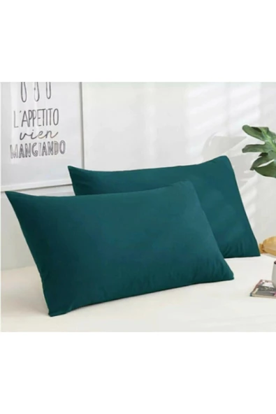 Sheri Home Tekstil Naturel 2' Li Yastık Kılıfı 100% Organik Pamuk -cotton Zumrut ürün görseli 1