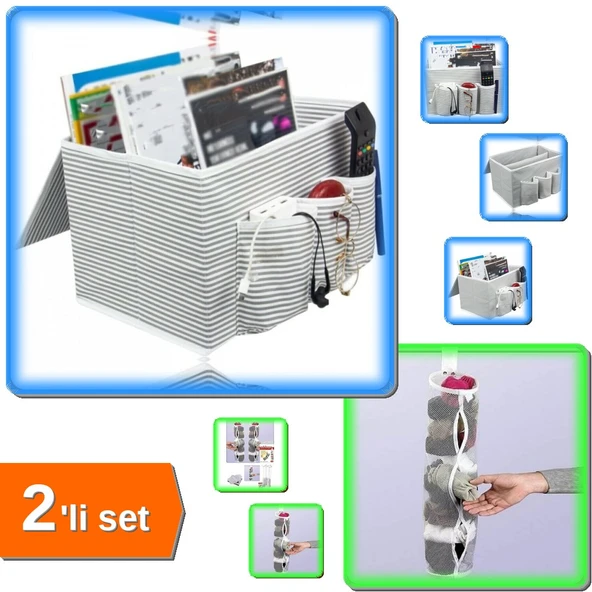 5 Adet Temiz Çorap Düzenleyici + Araç Bagaj Düzenleyici Bölmeli Organizer - 2li Set ULW5PL ürün görseli 1