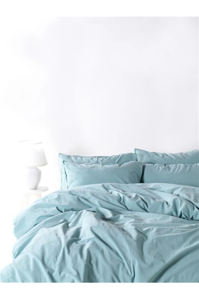 Sheri Home Tekstil Penye Fitted Çarşaf Stonwashed Yastık Kılıfı 1 Adet-mineral Yumuşak Ve Vintage 100x200 ürün görseli 1